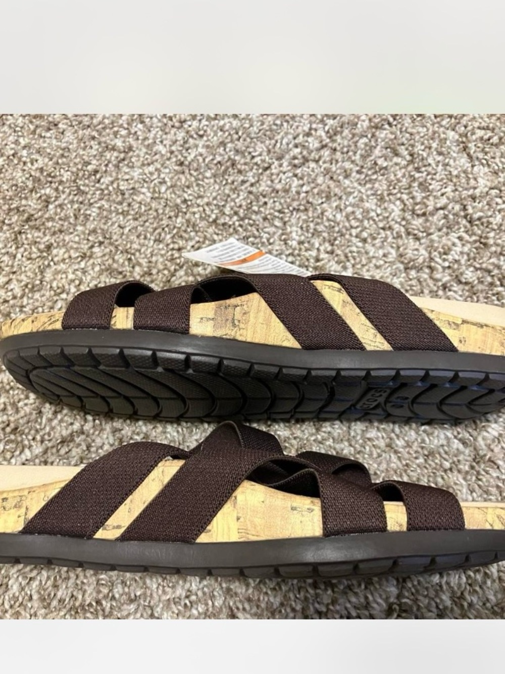 CROCS Edie Stretch Sandal Brown NWT women’s size 6 - Picture 6 of 8